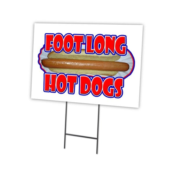 Signmission Footlong Hotdogs Yard Sign & Stake outdoor plastic coroplast window, C-2436-DS-Footlong Hotdogs C-2436-DS-Footlong Hotdogs - main